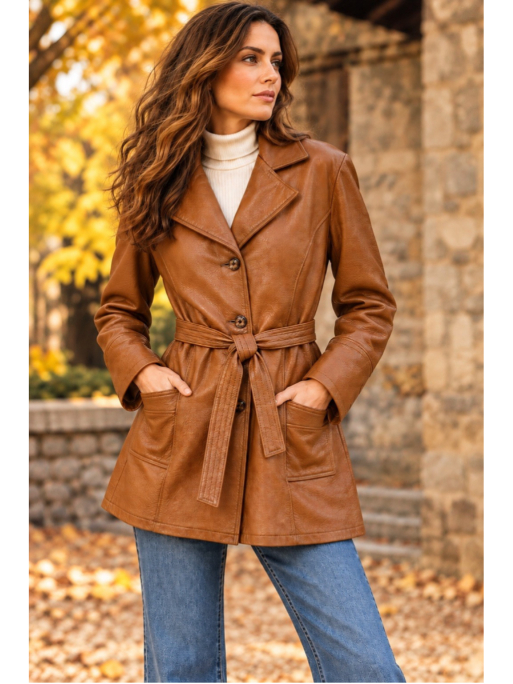 Vintage 60s 70s Mid Western Sport Togs Deerskin Leather Jacket Belted 40/16 USA
